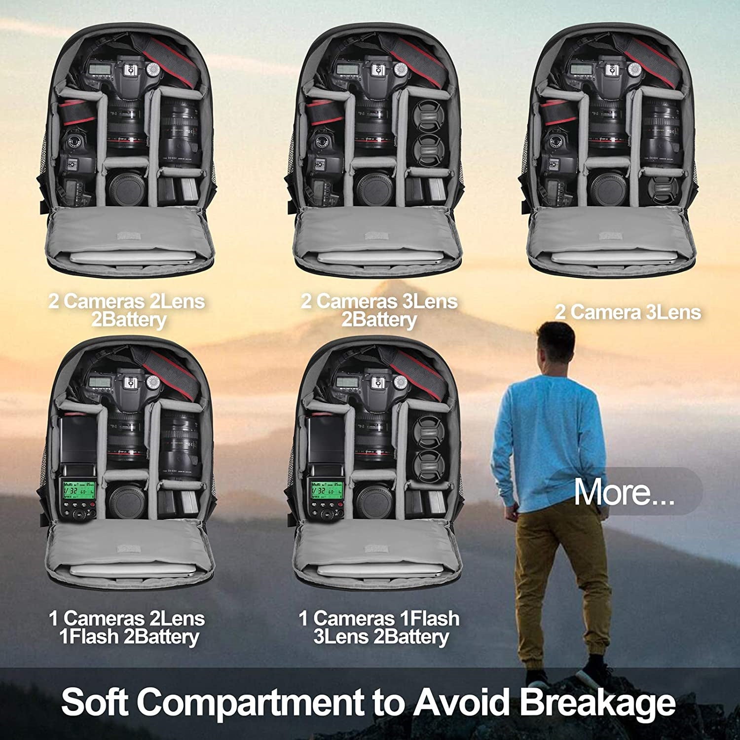 EMART Camera Backpack with Removable Compartment, Waterproof Bag for DSLR Lens SLR Mirrorless Camera - EMART INTERNATIONAL, INC (Official Website)