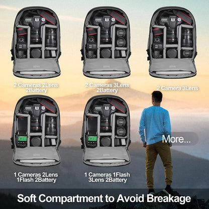 EMART Camera Backpack with Removable Compartment, Waterproof Bag for DSLR Lens SLR Mirrorless Camera - EMART INTERNATIONAL, INC (Official Website)