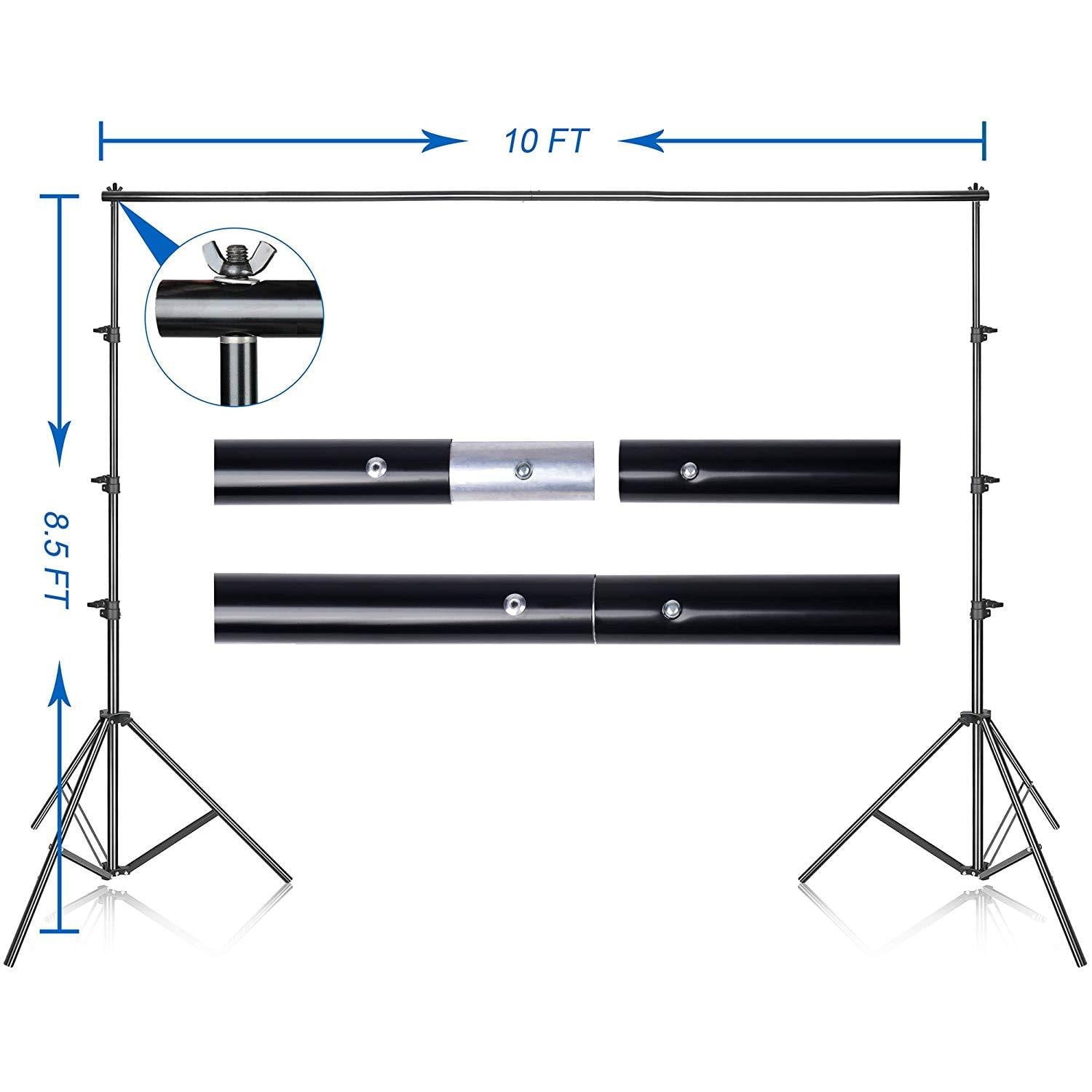 Emart Photo Video Studio 8.5 x 10ft Green Screen Backdrop Stand Kit, Photography Background Support System with 10 x12ft 100% Cotton Muslin