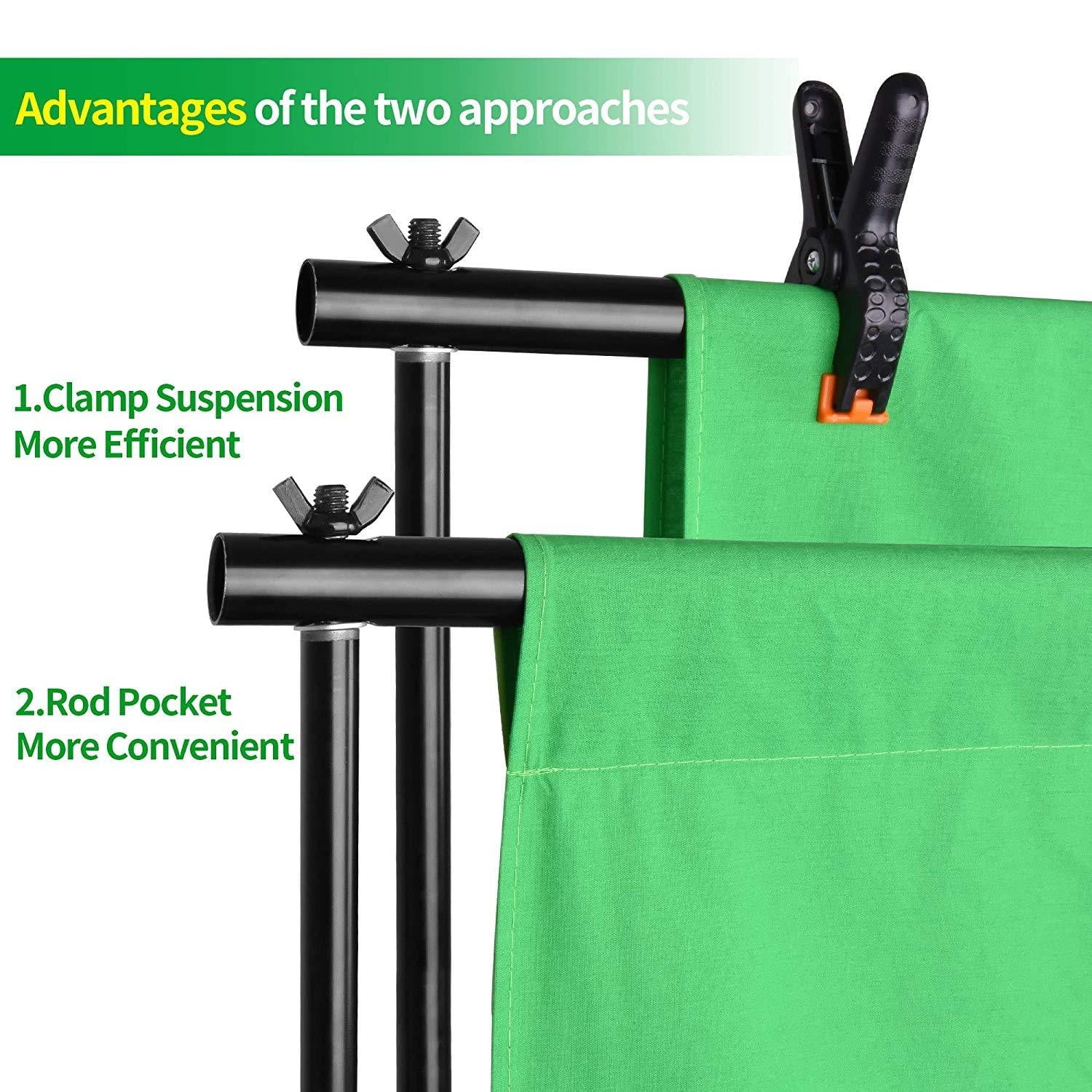 Emart Photo Video Studio 8.5 x 10ft Green Screen Backdrop Stand Kit - EMART8